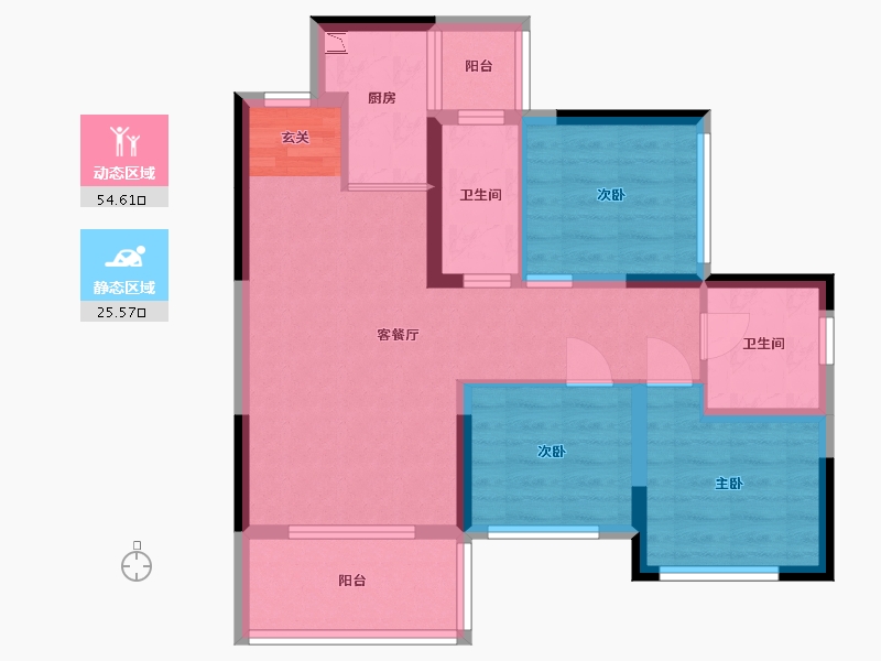 广西壮族自治区-桂林市-顺祥・学府壹号-70.52-户型库-动静分区