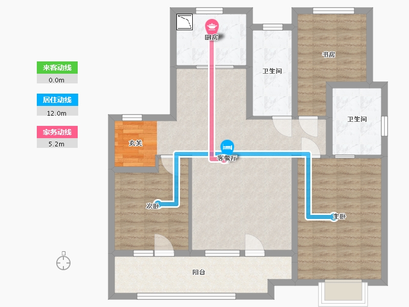 山东省-青岛市-禹洲朗廷湾・悦府-95.20-户型库-动静线