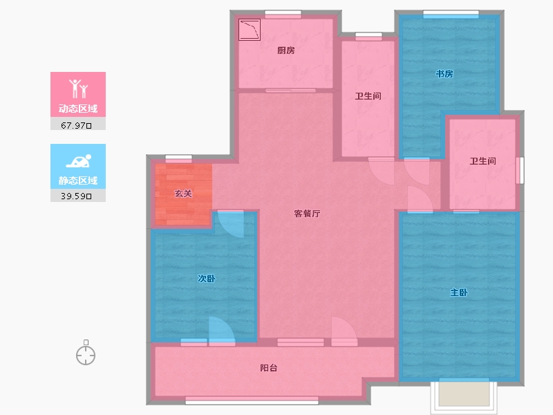 山东省-青岛市-禹洲朗廷湾・悦府-95.20-户型库-动静分区