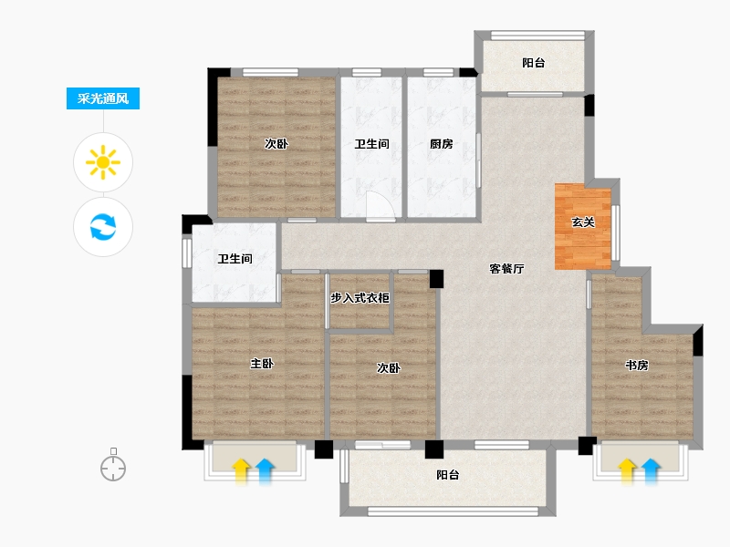 广西壮族自治区-桂林市-文源学府-122.30-户型库-采光通风