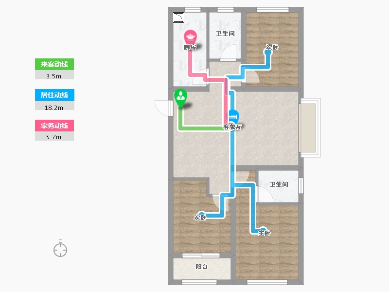 山西省-大同市-尚郡翠林苑-74.98-户型库-动静线