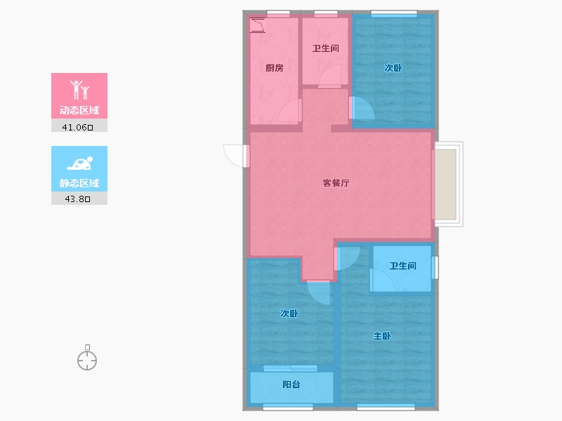 山西省-大同市-尚郡翠林苑-74.98-户型库-动静分区