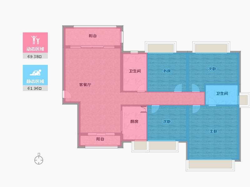 广东省-广州市-保利公园九里-119.00-户型库-动静分区