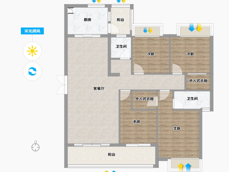 贵州省-毕节市-金街壹号院子-113.26-户型库-采光通风