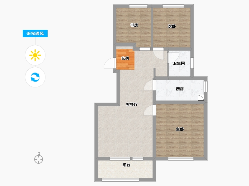 山东省-青岛市-国际健康生态谷-77.60-户型库-采光通风