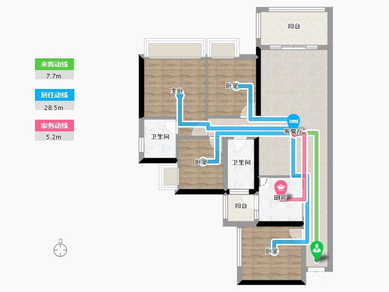 广东省-湛江市-飞鹏万荟世界・铂悦-89.68-户型库-动静线