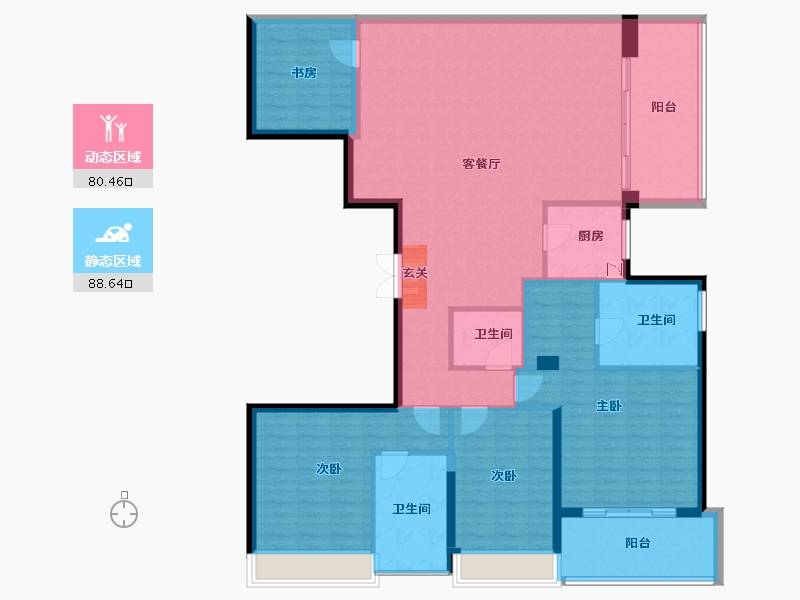 浙江省-温州市-时代滨江上品-154.01-户型库-动静分区