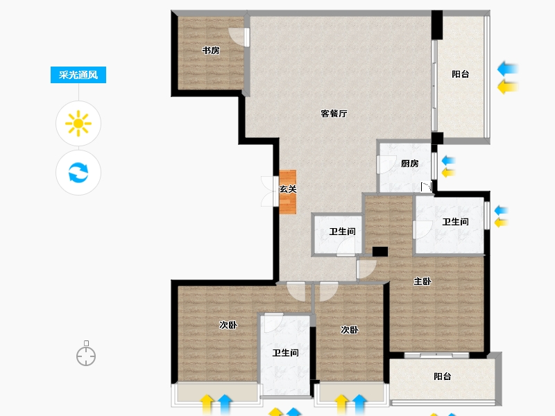 浙江省-温州市-时代滨江上品-154.01-户型库-采光通风