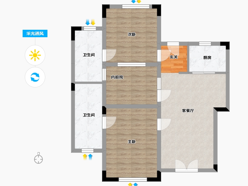 广西壮族自治区-桂林市-蓝城桂林桃李春风-81.80-户型库-采光通风