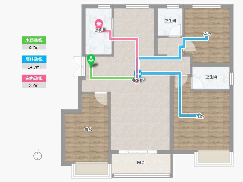 江苏省-徐州市-明发桃源名著-94.39-户型库-动静线