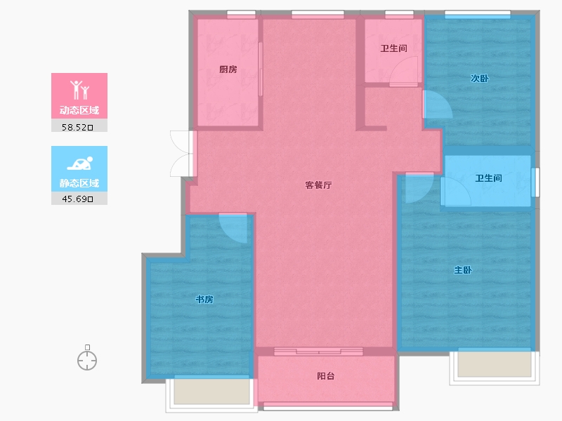 江苏省-徐州市-明发桃源名著-94.39-户型库-动静分区