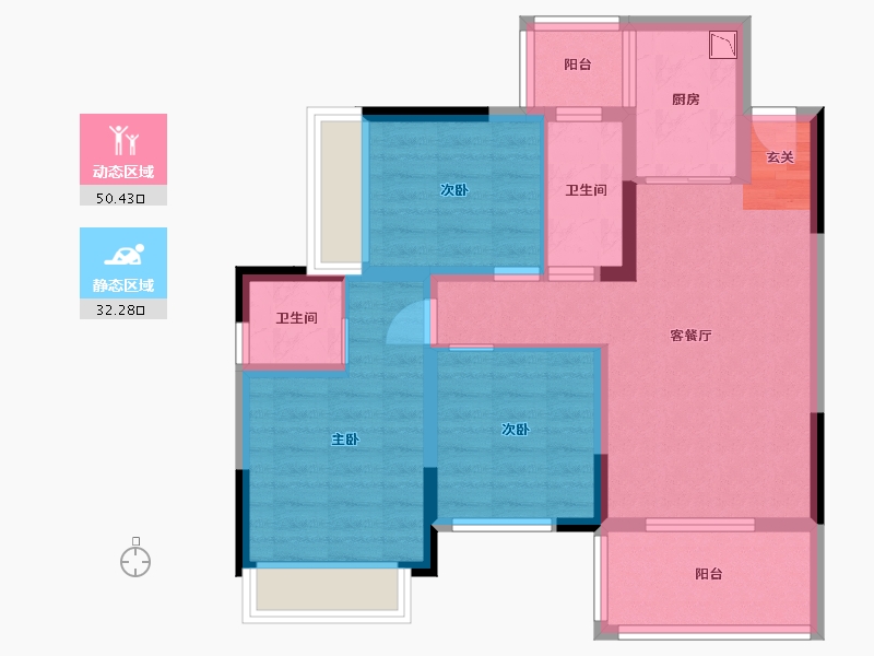 广西壮族自治区-桂林市-顺祥・学府壹号-72.50-户型库-动静分区