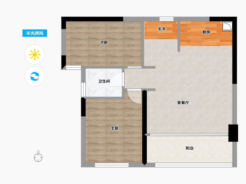 广西壮族自治区-桂林市-和睦家-64.62-户型库-采光通风