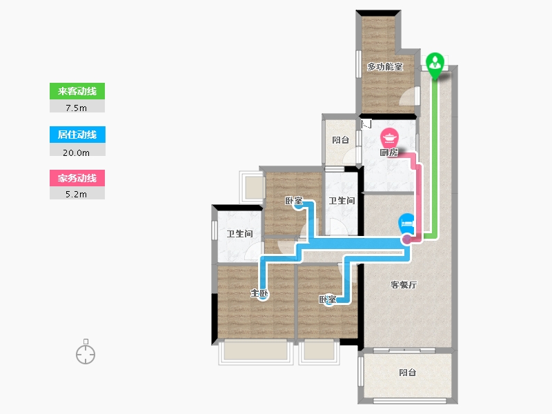 广东省-湛江市-飞鹏万荟世界・铂悦-91.46-户型库-动静线