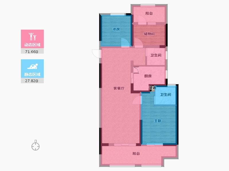 河南省-郑州市-融侨美域-88.00-户型库-动静分区