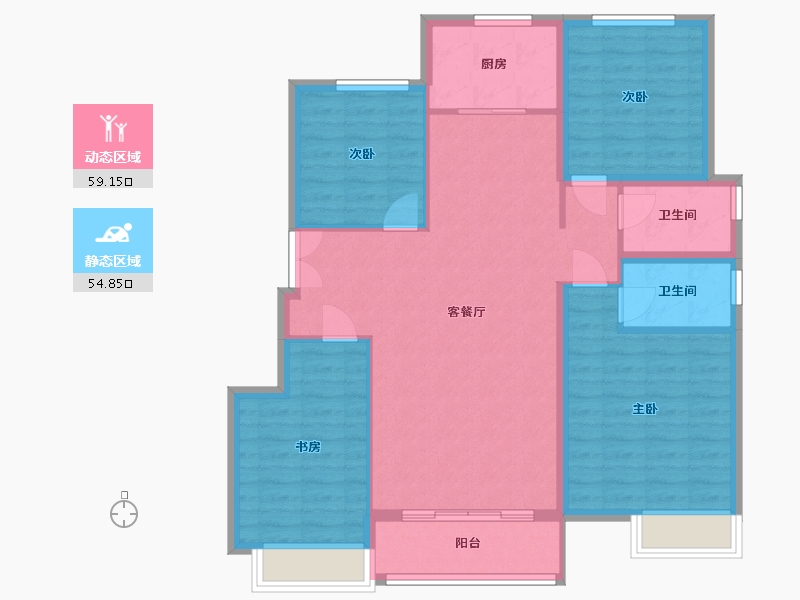 江苏省-徐州市-明发桃源名著-103.20-户型库-动静分区