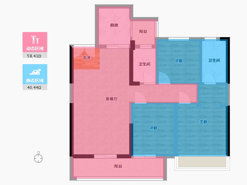 湖南省-衡阳市-大衡城邦-88.48-户型库-动静分区