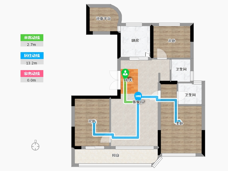 浙江省-绍兴市-金昌香湖印月-82.67-户型库-动静线