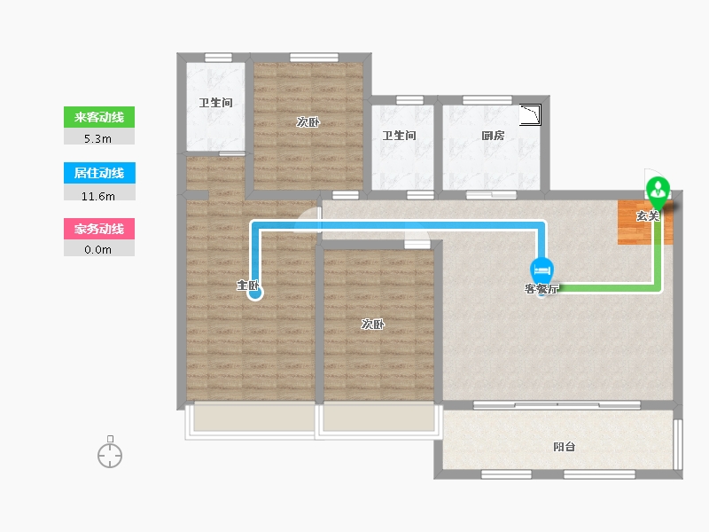 河南省-信阳市-淮滨书香苑-113.60-户型库-动静线