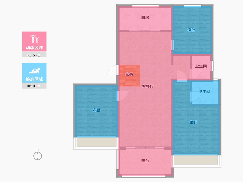 河南省-信阳市-淮滨书香苑-98.39-户型库-动静分区