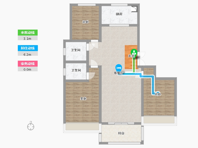 河南省-信阳市-淮滨书香苑-110.41-户型库-动静线