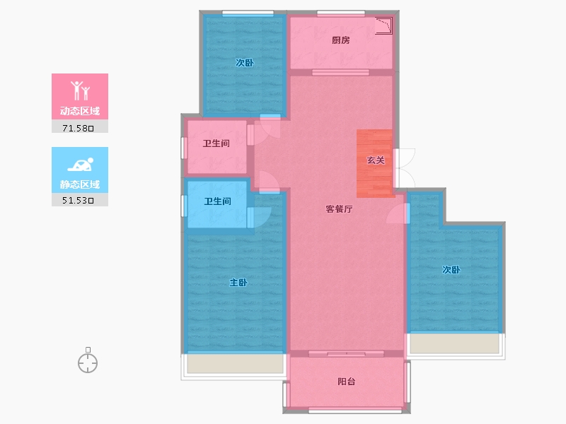 河南省-信阳市-淮滨书香苑-110.41-户型库-动静分区