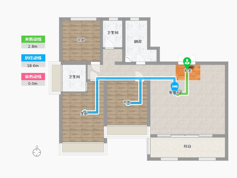 河南省-信阳市-淮滨书香苑-108.80-户型库-动静线