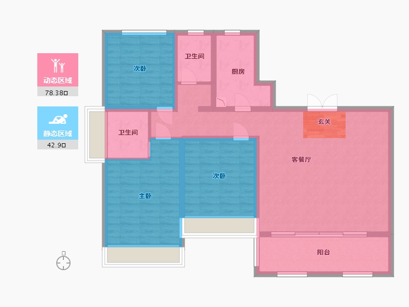 河南省-信阳市-淮滨书香苑-108.80-户型库-动静分区