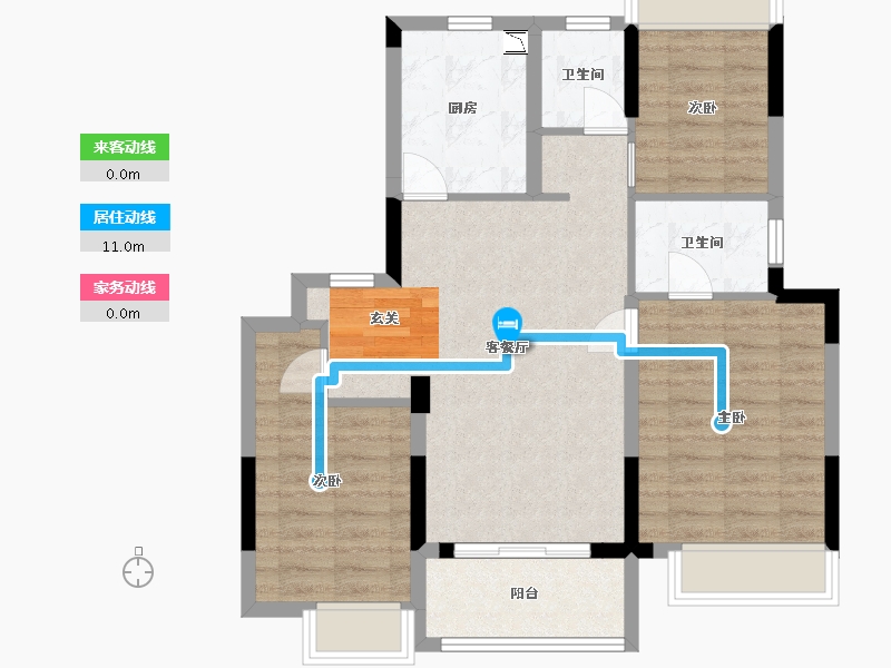 浙江省-嘉兴市-大发德商熙悦花苑-75.94-户型库-动静线