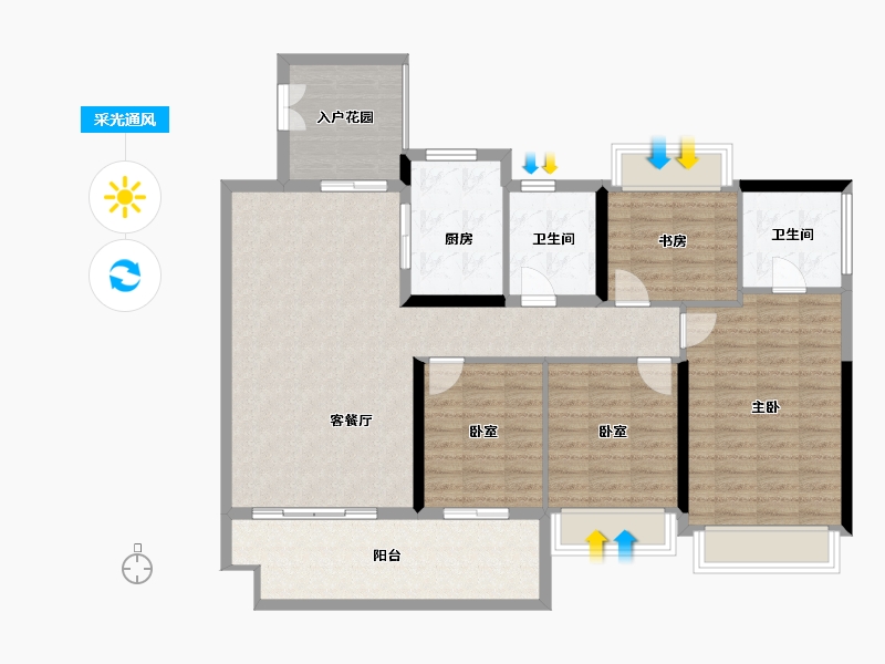 广东省-湛江市-民大蓝海峰境-120.05-户型库-采光通风