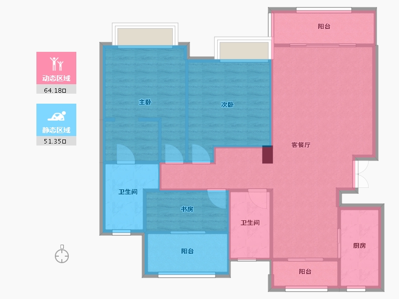 四川省-成都市-都江懿府-105.30-户型库-动静分区