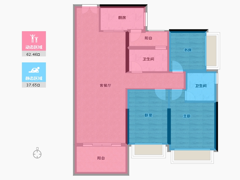 广东省-湛江市-民大蓝海峰境-89.32-户型库-动静分区