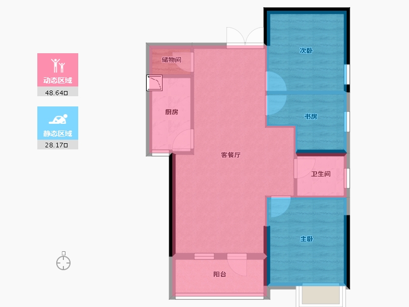 湖北省-武汉市-华星融城-68.86-户型库-动静分区