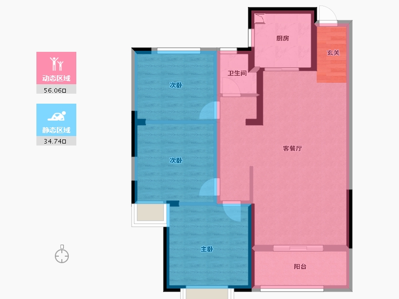 山东省-济宁市-锦绣华城・繁华里-80.96-户型库-动静分区