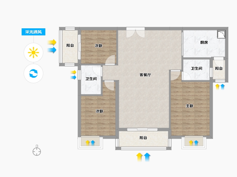 广西壮族自治区-桂林市-粤华-95.73-户型库-采光通风