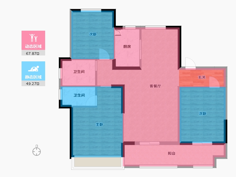 山东省-济宁市-锦绣华城・繁华里-105.59-户型库-动静分区