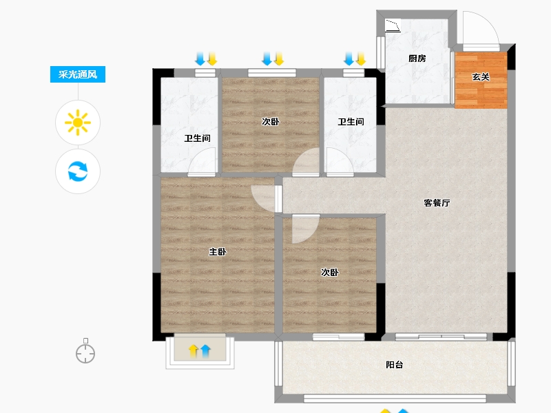 江西省-赣州市-东投金麟府-94.00-户型库-采光通风