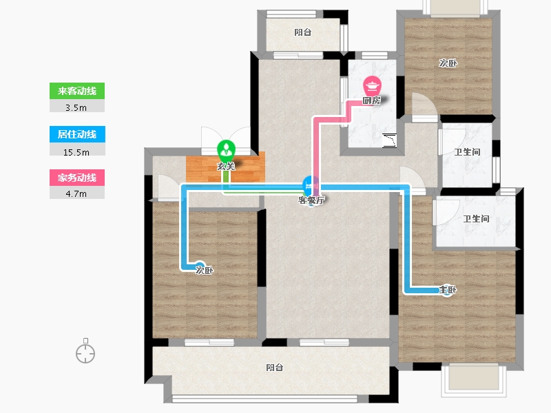 河南省-信阳市-光州壹号院-102.40-户型库-动静线