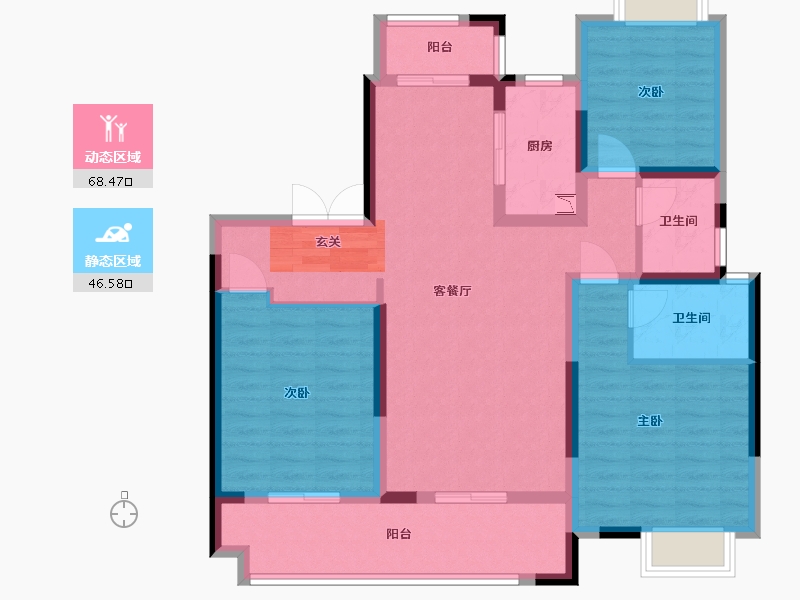 河南省-信阳市-光州壹号院-102.40-户型库-动静分区