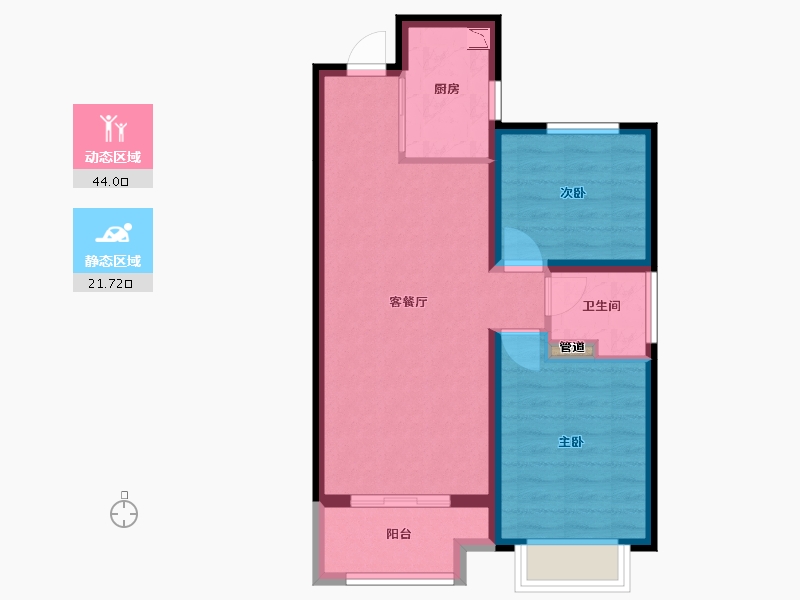 山西省-太原市-红星紫御华府-58.43-户型库-动静分区