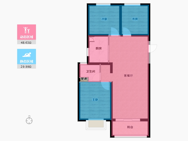 山西省-太原市-红星紫御华府-70.07-户型库-动静分区