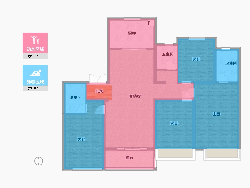 河北省-石家庄市-旭辉铂宸府-124.74-户型库-动静分区