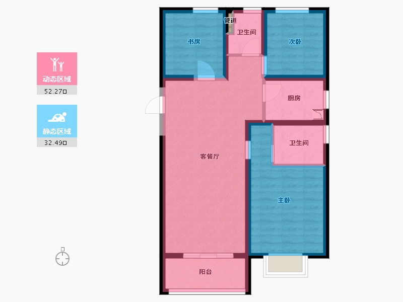 山西省-太原市-红星紫御华府-75.07-户型库-动静分区