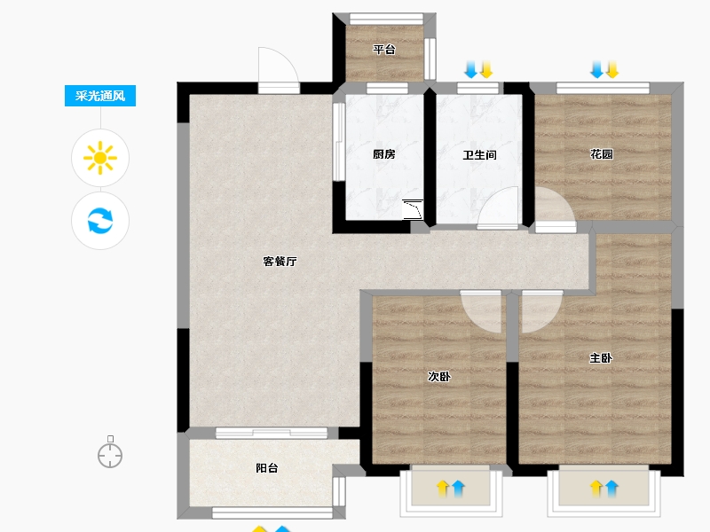 江苏省-常州市-港悦府-75.20-户型库-采光通风