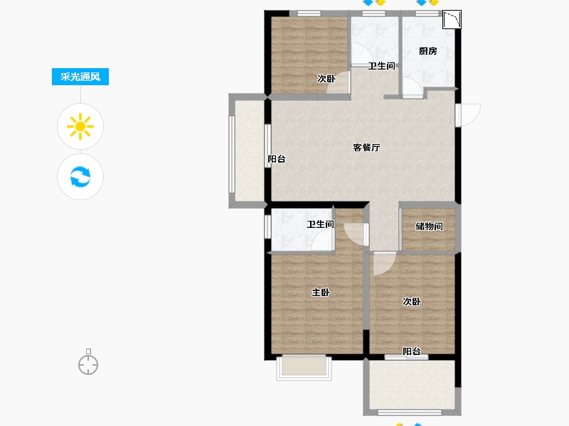 安徽省-宣城市-大唐桃源广场-114.01-户型库-采光通风