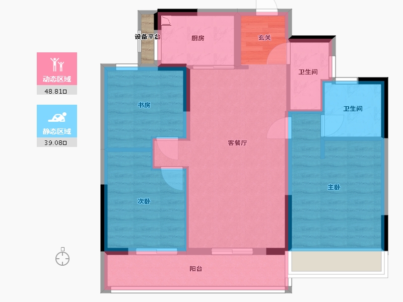 浙江省-杭州市-融信展望-79.23-户型库-动静分区