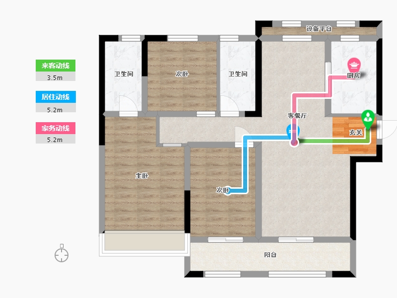 甘肃省-天水市-世茂云海郡-94.87-户型库-动静线