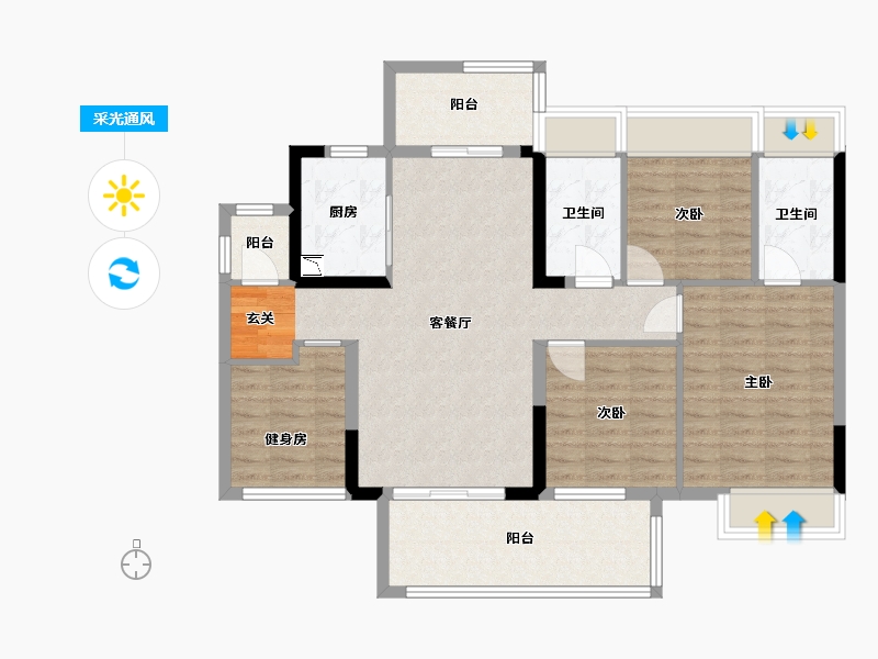 广东省-韶关市-金科集美江山-99.93-户型库-采光通风