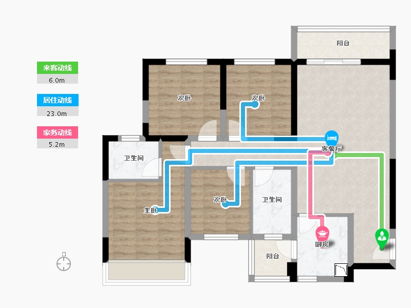 四川省-成都市-凯德卓锦万黛-92.30-户型库-动静线