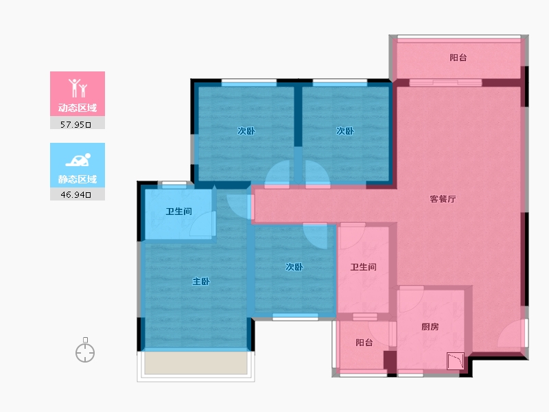 四川省-成都市-凯德卓锦万黛-92.30-户型库-动静分区